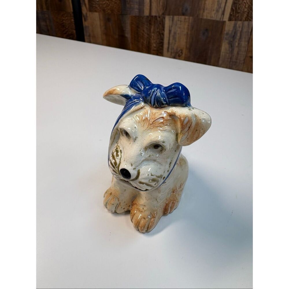 Vintage Japan Dog Ceramic with blue scarf